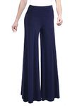 Made By Johnny WB750 Womens Chic Palazzo Lounge Pants XXXXL Navy