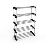 TNT THE NEXT TREND Alloy Steel Cady Shoe Rack For Home|Easy To Assemble,Space Saving,Stackable(5 Shelf,A-Cady-Black)