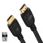 CableCreation 8K HDMI Cable 6 Feet, Braided Ultra High Speed HDMI Cable 48Gbps 8K@60Hz, 4K@120Hz 144Hz eARC HDR HDCP 2.2 & 2.3 Compatible with PS5, PS4, Xbox Series X, Roku TV, Rtx 3080 (Black)