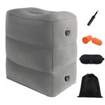 Homiely Inflatable Foot Rest, Airplane Footrest Cushion Kit for Kids & Adults, 3‑Layer Adjustable Height Leg Rest for Cars, Office, Home, Train Travel Essentials