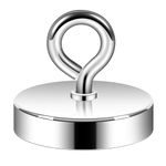 Neosmuk Fishing Magnet,2.5" Heavy Duty Neodymium 500 lb Super Strong Rare Earth Magnet for Underwater Retrieval, Industrial Metal Recovery Tool