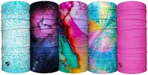 S A Company 5 Pack Face Shields UV 30+, Multipurpose Neck Gaiter, Lightweight, Breathable, Sun and Dust Defense for Outdoors