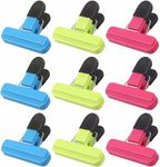 MEKEET 9Pcs Food Clips for Bag Sealing, Reusable Kitchen Food Clips for Bags, Freezer Bag Clips, Airtight Storage, 3 Colours for Home, Kitchen, Travel & Camping