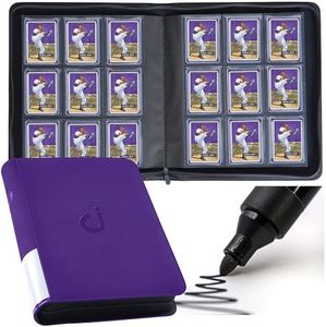 Top Loader Binder, Holds 288 Top Loaders - 9-Pocket Toploader Binder for 3" x 4" Rigid Card Holders for Trading Cards or Sports Cards, Model A - Classic Purple