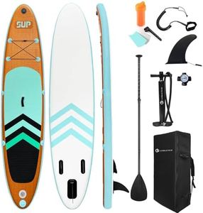 JC-ATHLETICS Inflatable Stand Up Paddle Board (6 Inches Thick), ISUP Package W/Premium SUP Accessories & Backpack, Non-Slip Deck,Fins, Adjustable Paddle,Leash,Hand Pump,Standing Boat for Youth & Adult