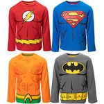 DC Comics Justice League Batman Superman Flash Aquaman Toddler Boys 4 Pack T-Shirts 2T