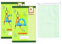 FIRST CLICK Graph Papers Lotus 2 Pad 50 Sheet (1 pad 25 Sheets) for Student Practice Big Size-26X21.5 CM