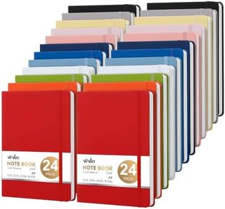 ViVin Lined Journal Notebooks for Work,192 Pages,5.5 x 8.3 inch,College Ruled,A5 Hardcover Journaling Notebooks for Writing,24 Pack Bulk