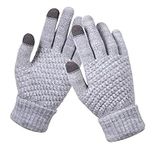 BSLVWG Women's Winter Touchscreen Gloves Warm Knit Gloves Thermal Gloves Suit for Running Driving Cycling Working Hiking Skiing (gray)