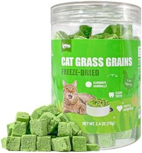 BAYPIE Freeze-Dried Cat Grass Bites for Cats - Natural Hairball Control & Digestive Aid | Raw Catnip & Wheatgrass | Grain-Free, No Additives | Crunchy Training Treats, 2.4 oz