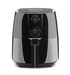 Elite Gourmet EAF4617 Electric 4Qt. Hot Air Fryer Large Capacity, 3 Lbs of Food, Oil-Less Healthy Cooker, Temp/Timer Settings, PFOA/PTFE Free, Includes Recipes, Black