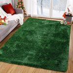 CAROMIO 8x10 Area Rug for Living Room Fluffy Rugs Shag Rugs for Bedroom Modern Furry Accent Rugs Carpet for Girls Boys Room Non-Slip Shaggy Rug Floor Cover for Home Decoration, Green