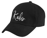 AICA Personalised Name Cotton Cap for Men & Women - Adjustable Strap, Free Size (Black) | Gifts for Men