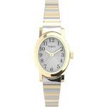 Timex Ladies Watch T2M570PF with White Dial and Two Tone Expander Strap