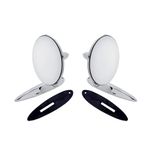 United Pacific 110745 Stainless Steel Exterior Mirror Bundle Set for 1955-57 Chevy Passenger Car, Hardware & Gasket Included – ONE Set (Pack of 2)