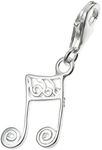 Dreambell 925 Sterling Silver Music Beamed Note Dangle Clasp European Lobster Clip On Charm