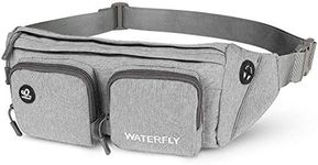 WATERFLY Fanny Pack Waist Bag: Travel Hip Pouch Bum Bag Plus Size Crossbody Fannie Pack Adjustable Belt Waistpack Phanny Fannypack for Man Woman Hiking Walking Jogging