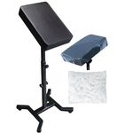 SOFITA Tattoo Arm Rest Stand. Ultimate Tattoo Equipment. Adjustable Height and Tilt. High Density Leather Pad. [100 Disposable Arm Rest Covers]. Tattoo Legrest. Tattoo Supplies (Four-Corner Base)