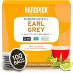 HANDPICK, Earl Grey Black Tea Bags (100 Count) Double Bergamot Oil | Caffeinated | Flavoured with Citrus and Bergamot Brew Hot/Iced Tea with or Without Milk