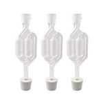 Craft Brew 3ct. - S-Shape Airlock with #6 Stopper - Set of 3 (Bubble Airlock), Clear (6926)