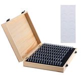 Kyrio 100PCS Coin Holder Case Wooden Coin Storage Box with Round Coin Capsules Plastic Coin Organizer Coin Protection Box for Coin Collectors 18mm/21mm/25mm/27mm/30mm