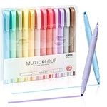 EooUooIP Pastel Highlighters Pens, 12 Pcs Double Nibs Highlighters and Markers Assorted Warm Colours for School Student Office