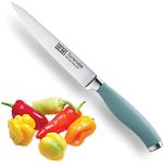 Taylors Eye Witness Syracuse All Purpose Kitchen Knife - Professional 13cm/5" Cutting Edge, Multi Use. Ultra Fine Blade, Precision Ground Razor Sharp. Soft Textured Grip. Aqua Blue Handle.