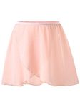 boruizhen Ballet Skirt Pull On Ballet Wrap Skirt Chiffon Dance Skirts with Elastic Waistband for Girls Women Pink S