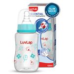 LuvLap Baby Essential Slim Neck Feeding Bottle, 125ml, Wild Flower, with anti Colic Nipple, New Born / Infants / Toddler upto 3 years, BPA Free, , Green