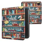 kwmobile Case Compatible with Kobo Libra Colour Case - eReader Cover - Library Motto Multicolor