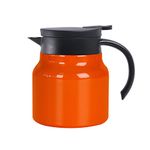 InciFuerza 34 Oz Thermal Coffee Carafe, Double Wall Stainless Steel Insulated Vacuum Coffee Pot Teapot for Keeping Hot, 1 Liter Beverage Dispenser with Removable Tea Filter (Orange)