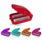 381 Double Roller Sweepers Carpet Debris Brush With Lid Heavy Duty Handheld Crumb Collector Cleaner Roller For Sofa Carpet Dust Table Sweeper Home Cleaning Tool Sweeping Dirt Assorted Color (1Pc)