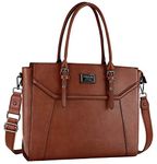 MOSISO 17 inch Women Laptop Tote Bag with Shockproof Compartment, Brown