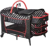 Disney Baby Sweet Wonder Playard, Foldable Baby Playpen: With Newborn Bassinet, Toy Arch, and Carry Bag, Mickey Silhouette