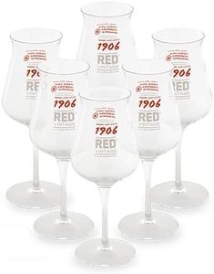 1906 Copas de Cerveza Familia 1906 - Pack de 6 copas de cerveza de cristal originales Red Vintage - Copas de 33cl