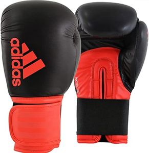 adidas Boxing Gloves - Hybrid 100 - Gloves for Men and Women - Boxing, Kickboxing, Training, Cardio (Black/Red, 12 oz)