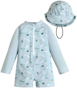 Rcuhsxi Baby/Toddler Boy Rash Guard Swimsuit, 0-3 Months, Dinosaur Print