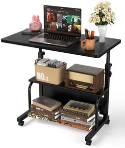 Laptop Desk Adjustable Desk Small Standing Desk Home Office Desks for Small Spaces Portable Desk Table for Bedrooms, 31.5" Black Uplift Student Study Desk Mobile Rolling Computer Work Desk on Wheels