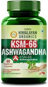 Vlado’s Himalayan Organics Ashwagandha KSM66-500 MG I For Vitality & Relieves Stress Naturally Boosts Energy & Stamina, Improves Immune System I Ashwagandha for Men & Women- 60 Veg Capsules