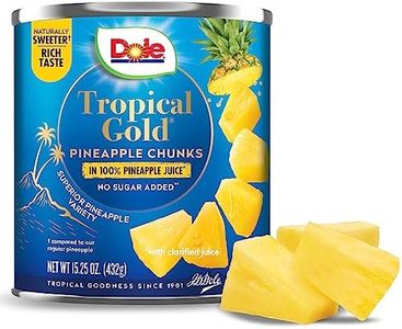 Dole Canned Fruit, Tropical Gold Pineapple Chunks in 100% Pineapple Juice, Gluten Free, Pantry Staples, No Sugar Added, 15.25 Oz