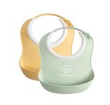 BabyBjörn Small Baby Bib, 2-pack, Powder yellow/Powder green