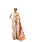 Swornof Women's Chanderi Linen Saree (Cottonlleave-8888_White)