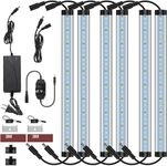 CNSUNWAY LED Under Cabinet Lighting Kit, Plug in Corded 12V Under Cabinet Lights, Dimmable with Switch, 48W 3600LM High Bright, 12 Inch 5000K (6 Pack)