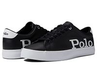 Polo Ralph Lauren Men's Longwood Sneaker, Black/White Polo, 10.5 UK