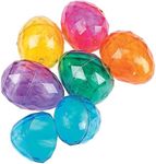 Fun Express Diamond Plastic Easter Eggs - Sparkling 12 Easter Eggs, Elevate your Easter Egg Hunt Experience with Plastic Diamond Egg - Roomy Delights, Big Surprises Await & Stress-Free Easter Fun