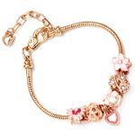 Peora Gold Plated Cubic Zirconia Studded Openable Charm Bracelet Stylish Fashion Jewellery Gift for Girls & Women