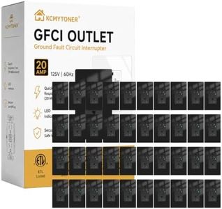 Black GFCI Outlet 20 Amp,40PK Weather & Tamper Resistant GFCI Receptacle
