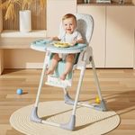R for Rabbit Marshmallow Lite Baby Feeding High Chair for Babies, 6 Levels Smart Baby Feeding High Chair (Blue)