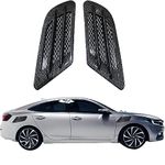 2 PCS Universal Hood Air Vents Car Hood Scoop Air Vent Wing Trim Fender Vent Universal Exterior Hood Air Vent Outlet Wing Trim Fit Carbon Fiber Exterior Glossy Trim Cars and Accessories (Fibres)