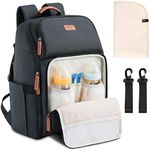 Baby Changing Bag Diaper Nappy Rucksack Backpack with Changing Mat Multi-Function Water Resistant Travel for Mom and Dad Black